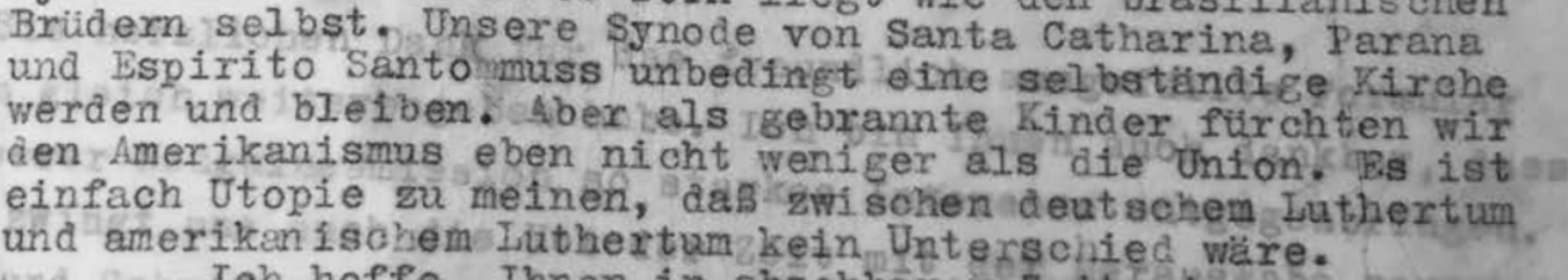 Eppelein an Georg Weger: Synode muss selbstständig bleiben